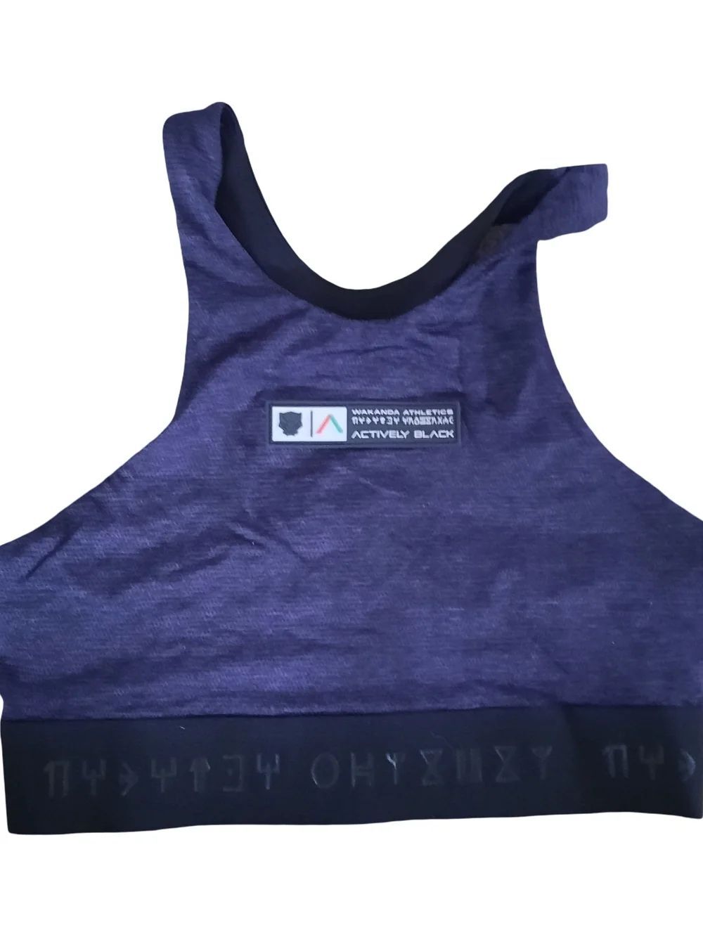 Active USA Purple and Black Wakanda Forever Crop Top